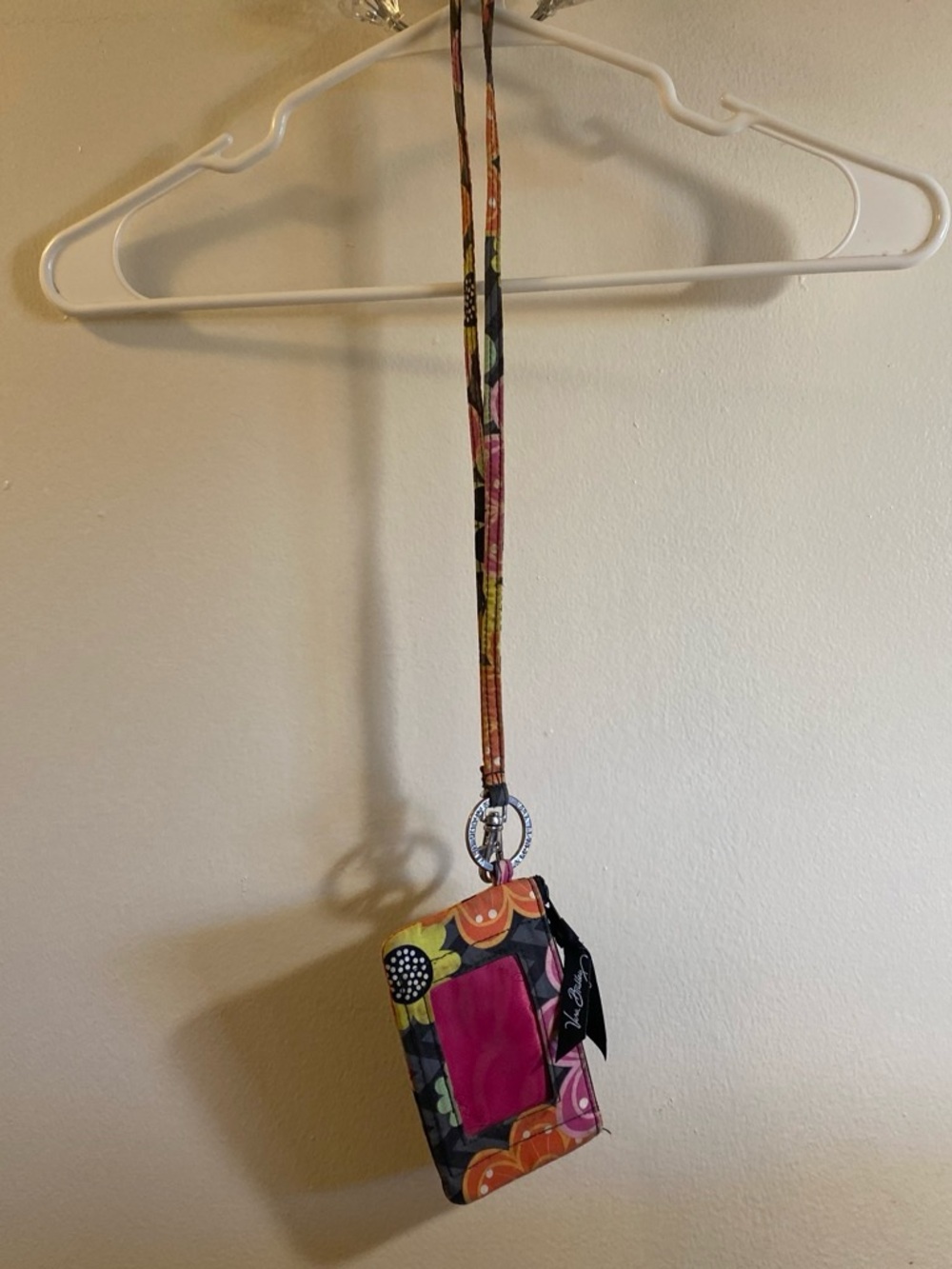 Vera Bradley Floral Lanyard ID Holder with Pink Window